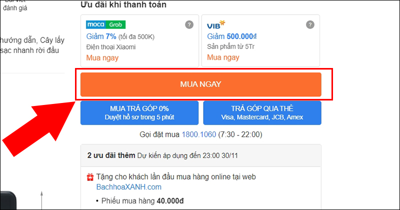 Nhấn Mua ngay